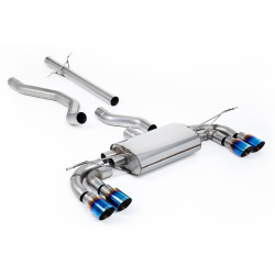 Milltek GPF-back exhaust (louder) for Land Rover Defender 130 3.0 I6 P400 (non-GPF) 2023+ - Quad burnt titanium tips