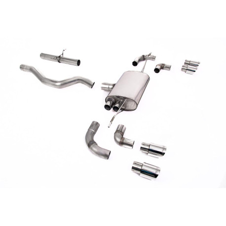 Изпускателни системи Milltek Milltek GPF-back exhaust (louder) for Land Rover Defender 90 2.0 I4 P300 & P400e (non-GPF) 2020+ - Quad polished tips | race-shop.bg