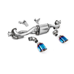 Milltek GPF-back exhaust burnt/blue titanium tips for Porsche Boxster 718 GTS & Spyder 4.0 (GPF) 2020+