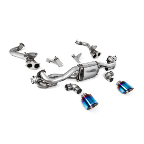 Изпускателни системи Milltek Milltek GPF bypass pipe burnt/blue titanium tips for Porsche Cayman 718 GT4 4.0 (GPF) 2020+ | race-shop.bg