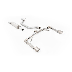 Milltek GPF-back exhaust (loudest) for Seat Leon Cupra Leon 2.0TSI 245ps (GPF) 2022+ - Brushed titanium tips