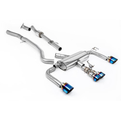 Milltek Primary cat-back exhaust (loudest) valved for Toyota Corolla GR Corolla Turbo (non-GPF) 2023+ - Burnt/blue titanium tips