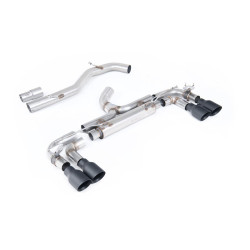 Milltek Cat-back exhaust (loudest) for Volkswagen Golf MK7 R 2.0 TSI 300PS (non-GPF) 2014-2016 - Quad Cerakote black tips