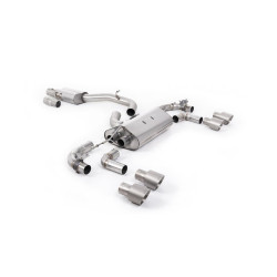 Milltek Cat-back exhaust resonated valved for Volkswagen Golf Mk7.5 R 2.0 TSI 300PS (GPF) 2019-2022 - Quad titanium tips