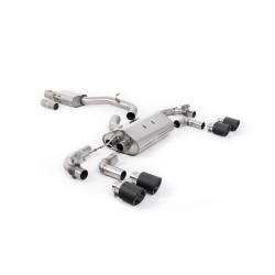 Milltek Cat-back exhaust resonated valved for Volkswagen Golf Mk7.5 R 310PS (non-GPF) 2017-2021 - Carbon tips