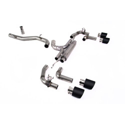 Milltek GPF-back exhaust (loudest) for Volkswagen Golf Mk8 R 2.0 TSI 320PS (GPF) 2021-2024 - Carbon tips