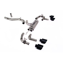 Milltek GPF-back exhaust (loudest) for Volkswagen Golf Mk8 R 2.0 TSI 320PS (GPF) 2021-2024 - Cerakote black tips