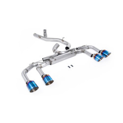 Milltek Cat-back exhaust (loudest) non-valved for Volkswagen Golf Mk8 R 320PS (non-GPF) 2022-2024 - Burnt/blue titanium tips