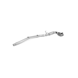 Milltek Large-bore downpipe with sports cat for Volkswagen T-Roc R 2.0TSI 300ps (race cat, Back) 2022+
