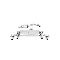Milltek Cat-back exhaust for Volkswagen T-Roc R 2.0TSI 300ps 2022+ - Quad burnt titanium tips