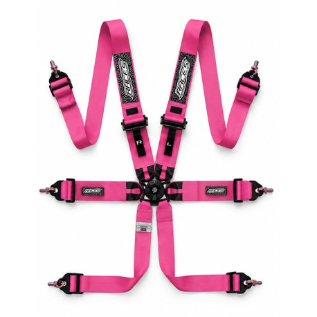 Предпазни колани и аксесоари FIA 6 point sport safety belts RACES EVO 3" (76mm) - PINK | race-shop.bg