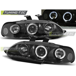 TUNING-TEC фарове (Ангелски очи) за HONDA CIVIC 09.91-08.95 2D/3D (H1), черен