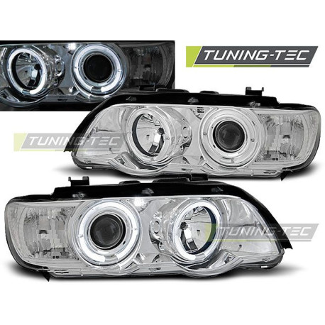 Осветление TUNING-TEC фарове (Ангелски очи) за BMW X5 E53 09.99-10.03 (H7/H1), хром | race-shop.bg