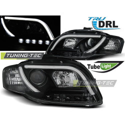 ФАРОВЕ TUBE LIGHT DRL ЧЕРНИ за AUDI A4 B7 11.04-03.08
