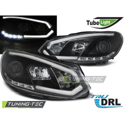 ФАРОВЕ TUBE LIGHT DRL ЧЕРНИ за VW GOLF 6 10.08-12