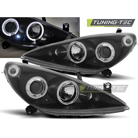 Осветление ФАРОВЕ PEUGEOT 307 04.01-06.05 АНГЕЛСКИ ОЧИ ЧЕРНИ | race-shop.bg