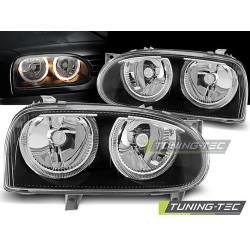TUNING-TEC фарове (Ангелски очи) за VW GOLF 3 09.91-08.97 (H7), черен, V1