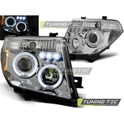 TUNING-TEC фарове (Ангелски очи) за NISSAN NAVARA D40/PATHFINDER 05-10 (H1, без хомологация), хром