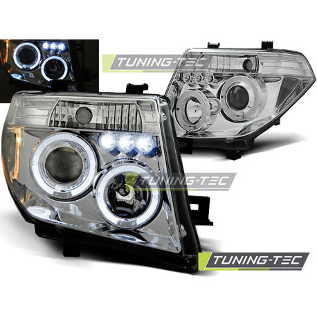 Осветление TUNING-TEC фарове (Ангелски очи) за NISSAN NAVARA D40/PATHFINDER 05-10 (H1, без хомологация), хром | race-shop.bg