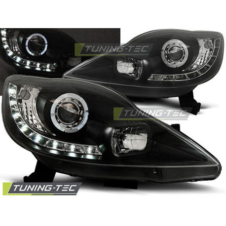 Осветление TUNING-TEC фарове (DRL) за PEUGEOT 107 05-11 (H3/H1), черен | race-shop.bg