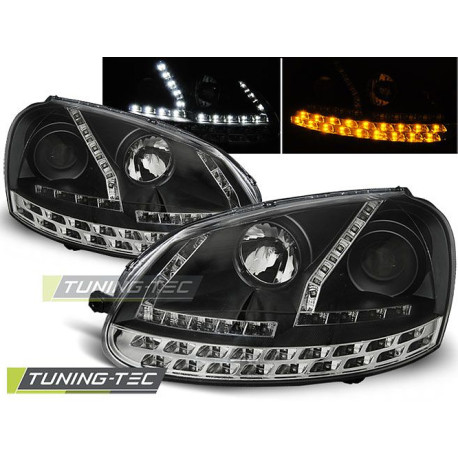 Осветление TUNING-TEC фарове (DRL) за VW GOLF 5 03-08 (H7/H1), черен | race-shop.bg