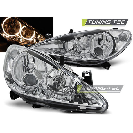 Осветление TUNING-TEC фарове (Ангелски очи) за PEUGEOT 307 04.01-06.05 (H7), хром | race-shop.bg