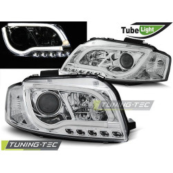 ФАРОВЕ TUBE LIGHT ХРОМ за AUDI A3 8P 05.03-03.08