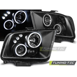 TUNING-TEC фарове (Ангелски очи) за FORD MUSTANG 04-09 (H3/H1, без хомологация), черен