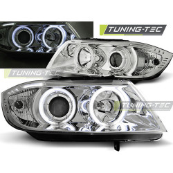 TUNING-TEC фарове (CCFL, Ангелски очи) за BMW E90/E91 03.05-08.08 (H7/H1), хром, V1