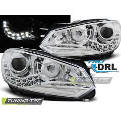 TUNING-TEC фарове (True DRL) за VW GOLF 6 10.08-12 (H7), хром