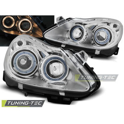 TUNING-TEC фарове (Ангелски очи) за OPEL CORSA D 04.06-11 (H7/H1), хром