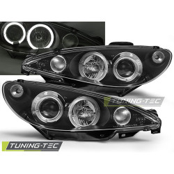 TUNING-TEC фарове (Ангелски очи) за PEUGEOT 206 10.98-02 (H1), черен