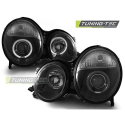 TUNING-TEC фарове (Ангелски очи) за MERCEDES W210 E-KLASA 06.99-02 (H7/H1), черен