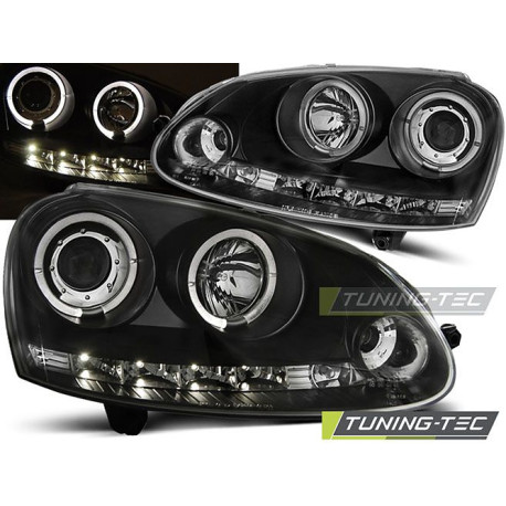 Осветление TUNING-TEC фарове (Ангелски очи) за VW GOLF 5 10.03-09 (H1), черен | race-shop.bg