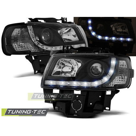 Осветление TUNING-TEC фарове (DRL) за VW T4 08.96-03.03 BUS (H1), черен | race-shop.bg