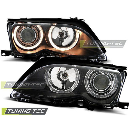 Осветление TUNING-TEC фарове (Ангелски очи) за BMW E46 09.01-03.05 S/T (LIMOUSINE, TOURING, H7), черен | race-shop.bg