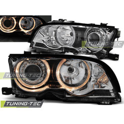 TUNING-TEC фарове (Ангелски очи) за BMW E46 09.01-03.03 COUPE CABRIO (H7), хром