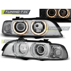 TUNING-TEC фарове (Ангелски очи) за XENON BMW E39 09.95-06.03 (D2S/H7), хром, V1