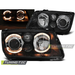 TUNING-TEC фарове (Ангелски очи) за VW BORA 09.98-07.05 (H7), черен