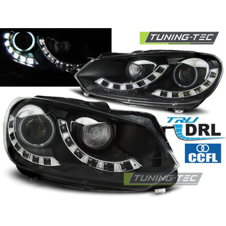 Осветление TUNING-TEC фарове (True DRL) за SINGLE VW GOLF 6 10.08-12 (H7), черен | race-shop.bg