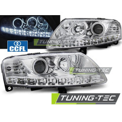 ФАРОВЕ АНГЕЛСКИ ОЧИ LED ХРОМ за AUDI A6 C6 04.04-08