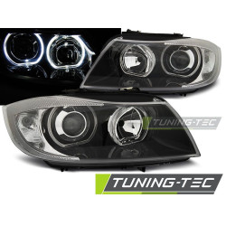 ФАРОВЕ АНГЕЛСКИ ОЧИ LED ЧЕРЕН за BMW E90/E91 03.05-11