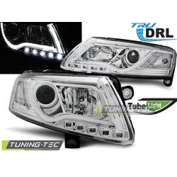 ФАРОВЕ TUBE LIGHT DRL CHROME за AUDI A6 C6 04.04-08