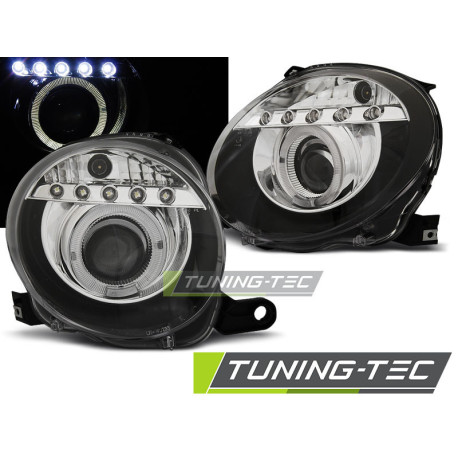 Осветление TUNING-TEC фарове (Проектор) за FIAT 500 07-15 (H1), черен | race-shop.bg