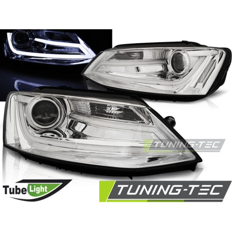 Осветление TUNING-TEC фарове (Tube Light) за VW JETTA VI 1.11-18 (H1), хром | race-shop.bg