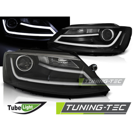 Осветление TUNING-TEC фарове (Tube Light) за VW JETTA VI 1.11-18 (H1), черен | race-shop.bg