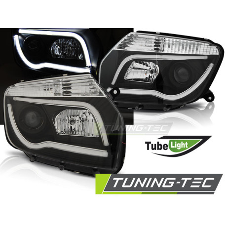 Осветление TUNING-TEC фарове (Tube Light) за DACIA DUSTER 04.10-14 (H7/H1), черен | race-shop.bg
