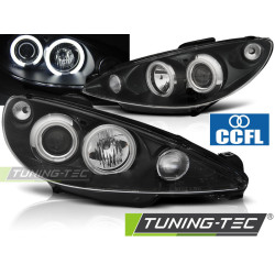 TUNING-TEC фарове (CCFL, Ангелски очи) за PEUGEOT 206 02 (H1), черен