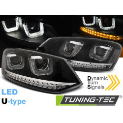 ФАРОВЕ U-LED LIGHT ЧЕРНИ SEQ за VW POLO 6R 09-03.14