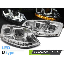ФАРОВЕ U-LED LIGHT ХРОМ за VW POLO 6R 09-03.14